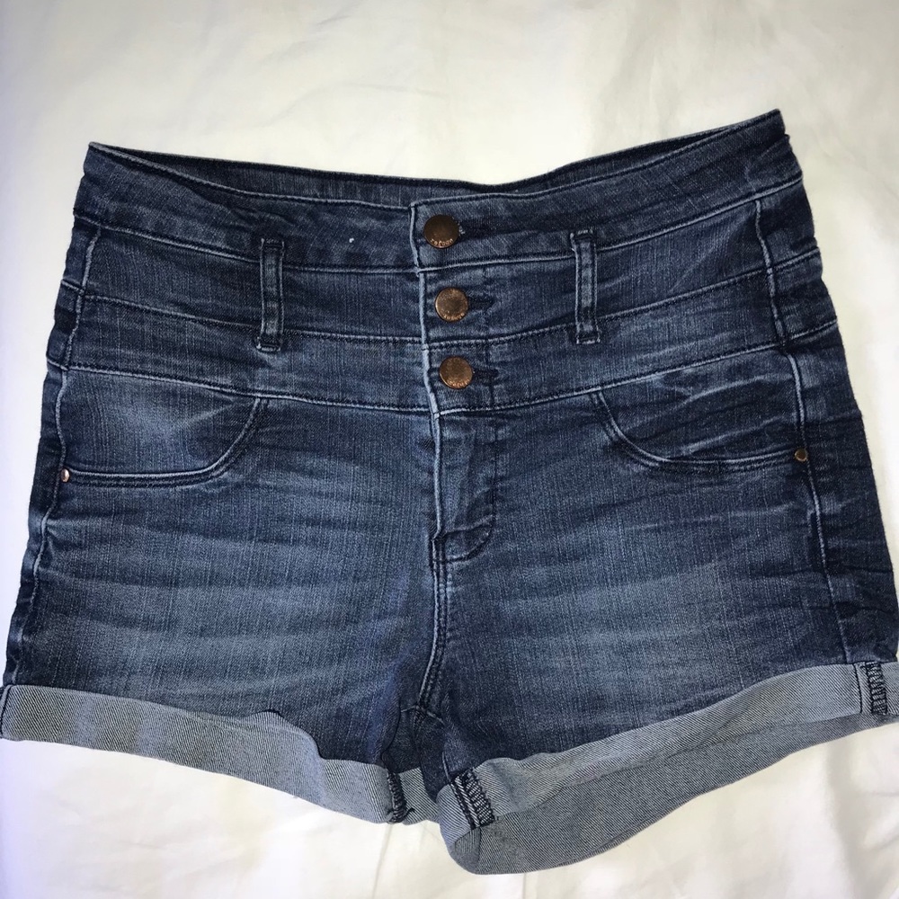 High waisted denim shorts
